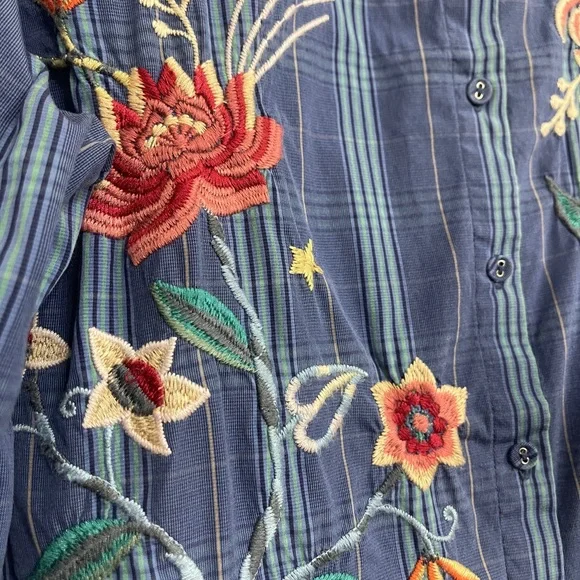 JOHNNY WAS Viloa Nashville Shirt | Boho Western w/ Embroidery - Picture 8 of 10